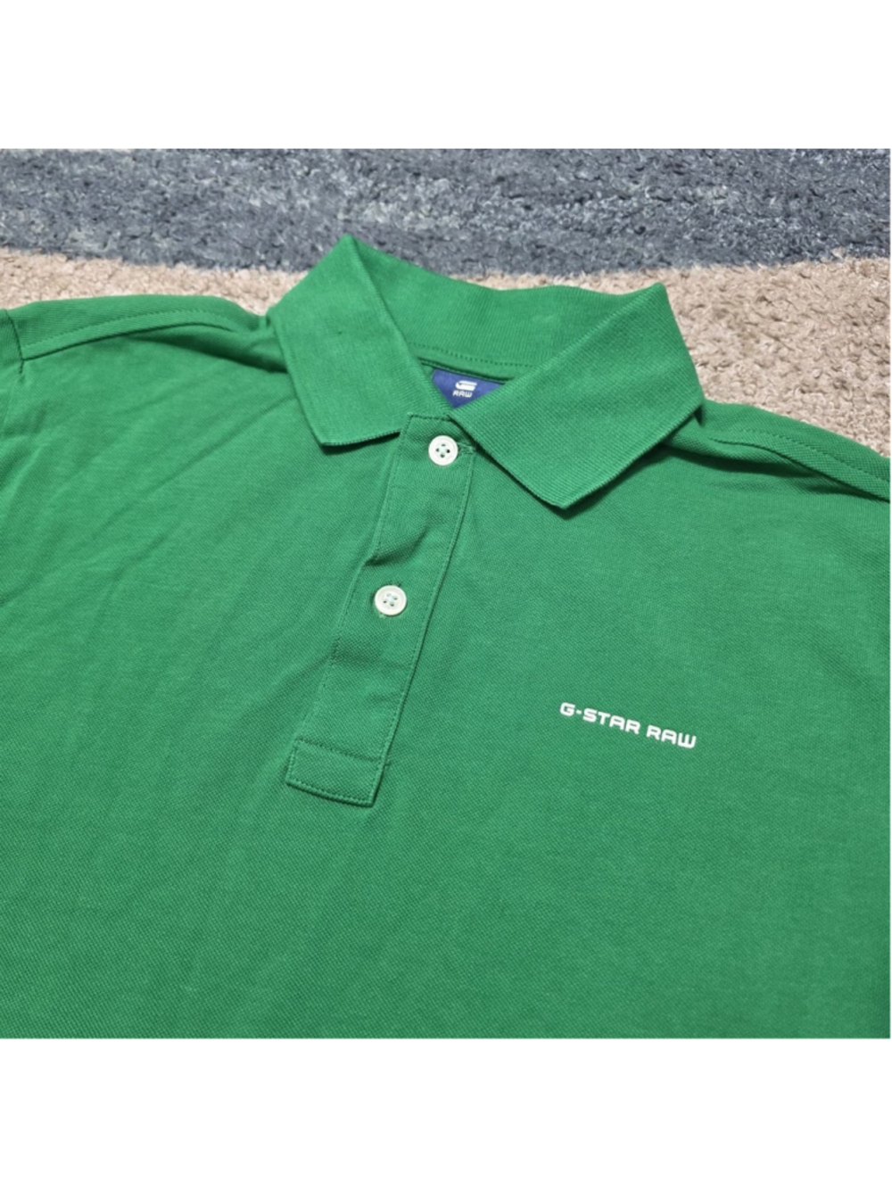 Men's G-STAR / G RAW Heather Green Logo Cotton Shirt XS